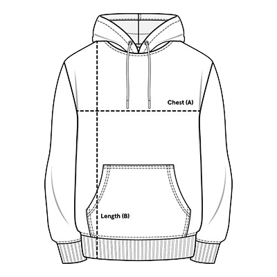 zip Hoodies size chart